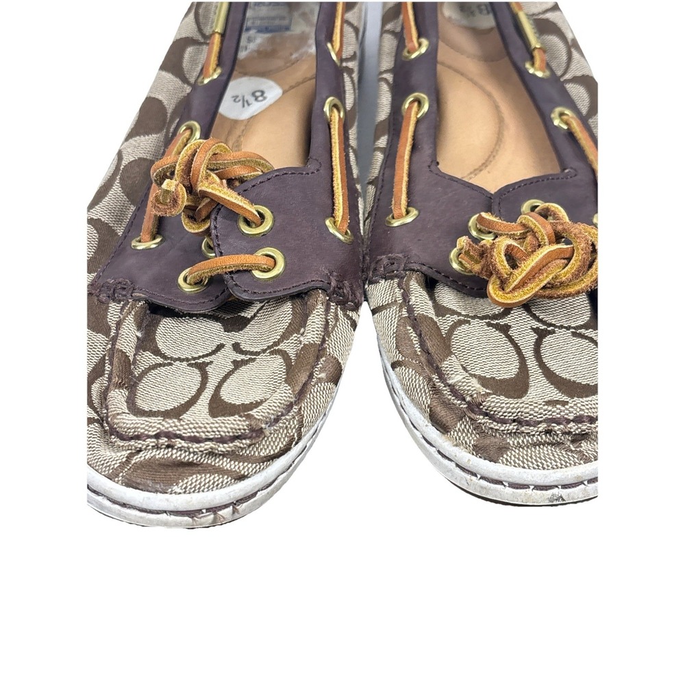 COACH Richelle Monogram Signature Loafers Shoes Brown Tan Size 7.5B Women